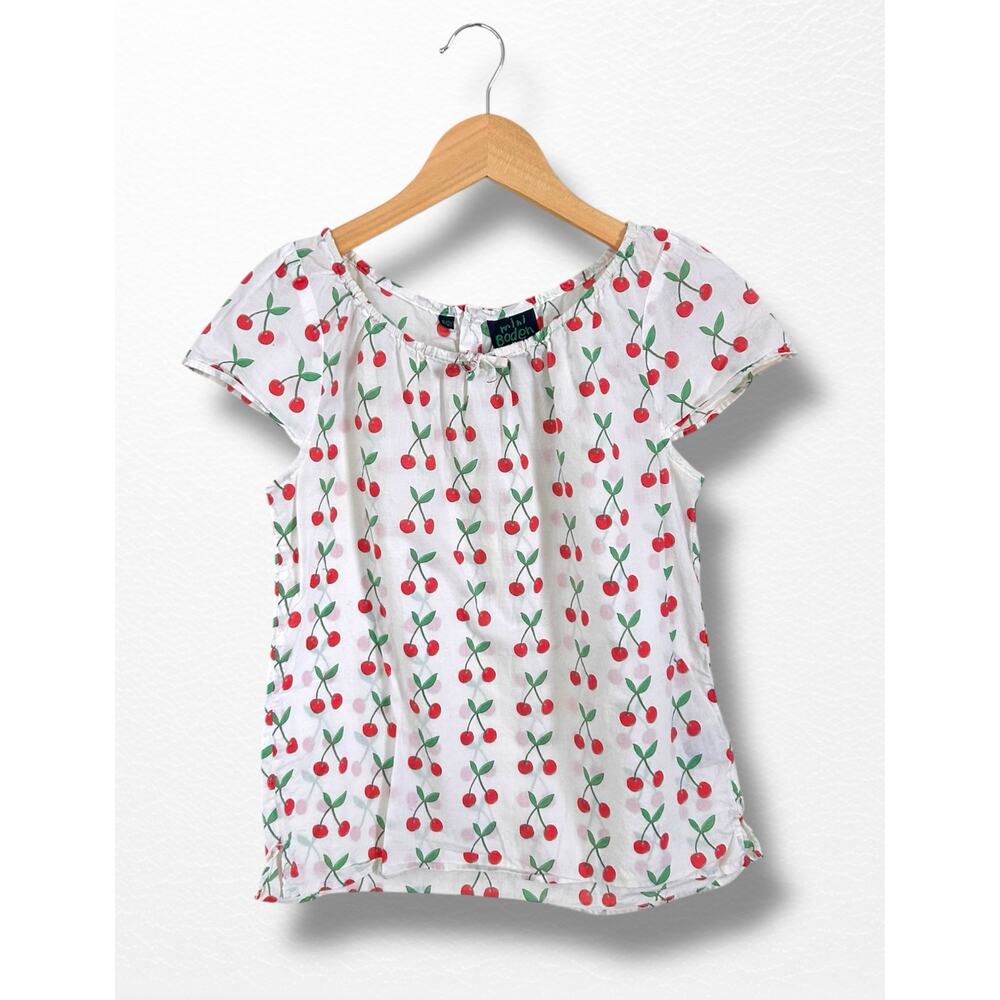 Mini Boden Cherry Print Blouse, Size 11/12